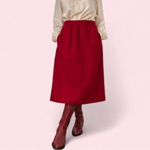 American Vintage Bold Red Midi Skirt